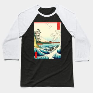 Sea & Mount Fuji Japanese design Baseball T-Shirt